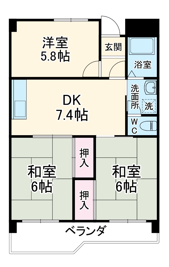 第2コーポはらたの間取り