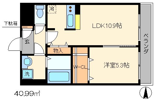 アンプルールフェール西大路の間取り