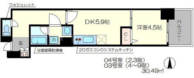 ベラジオ京都西大路Ⅱの間取り
