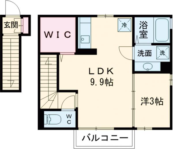 矢野口の完工年月(2012年9月)築の賃貸アパートの間取り