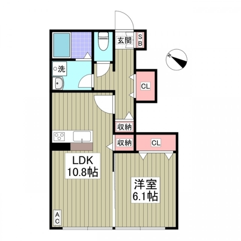 GrandSky西湘・102号室の間取り