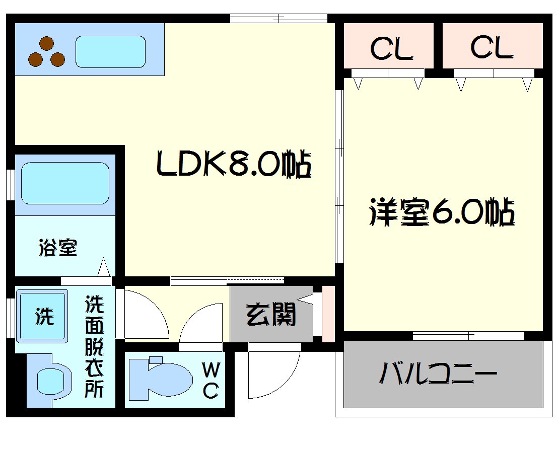 クリエオーレ生江Ⅱの間取り