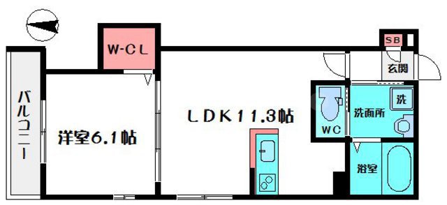 メゾンドゥボヌールあさひの間取り