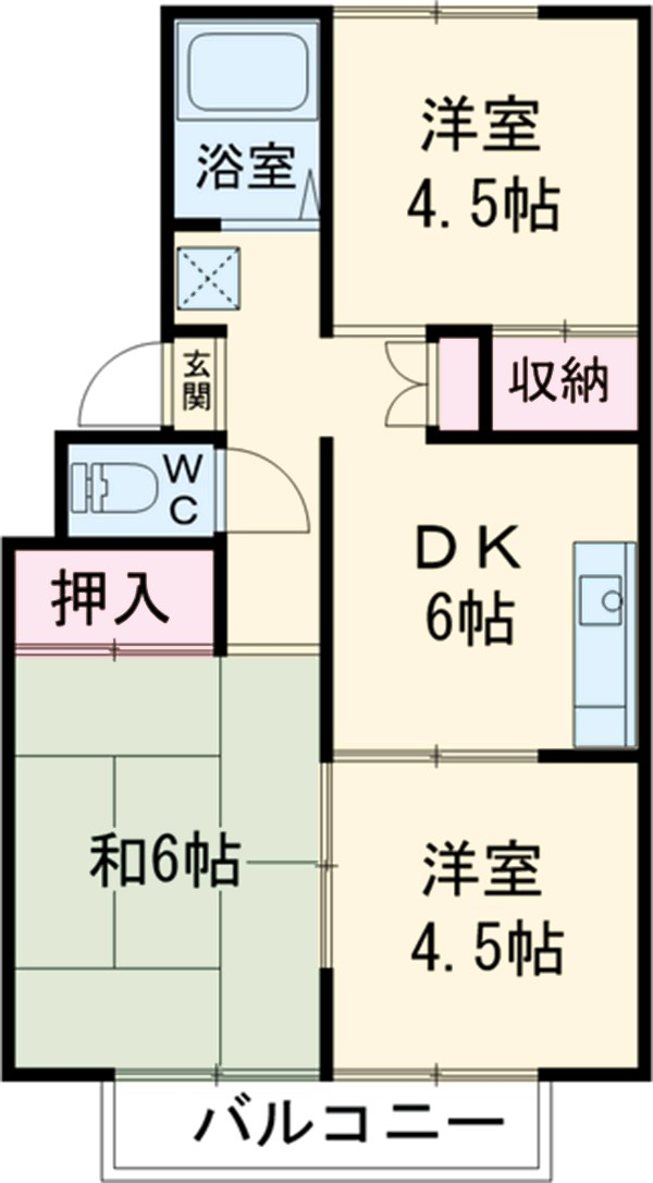ヒルトップハイツB棟の間取り