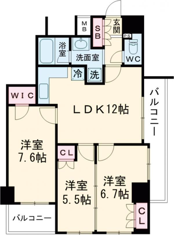 王子神谷パークサイドハイツの間取り