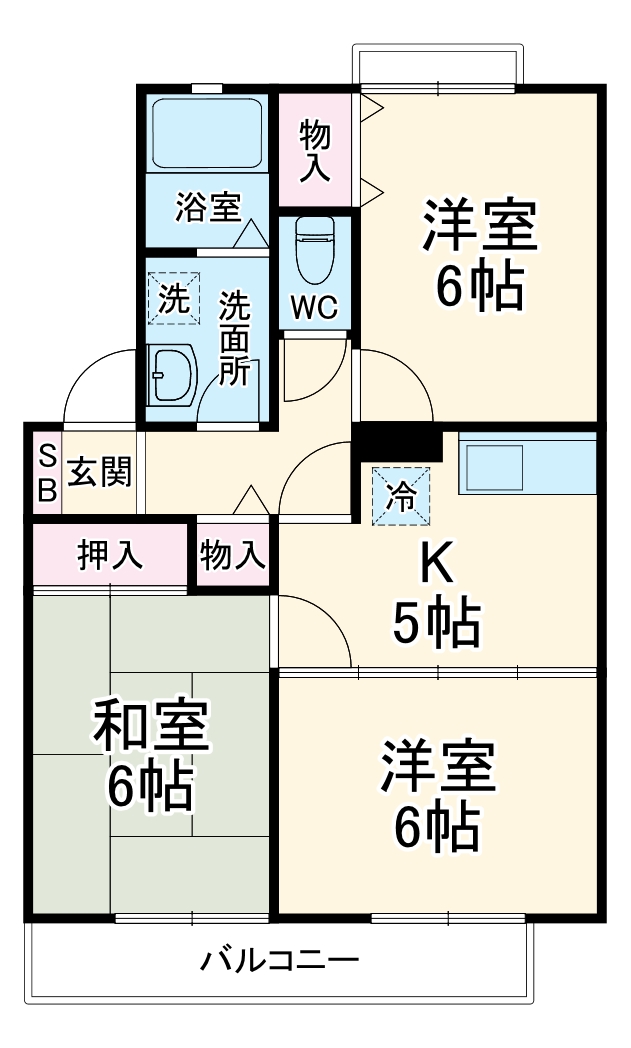サニーコート田辺Aの間取り