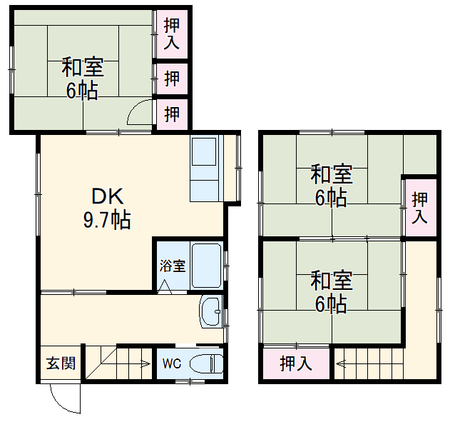 河原田町借家の間取り