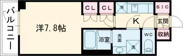 シーズンフラッツ高田馬場リバーサイドサウスの間取り