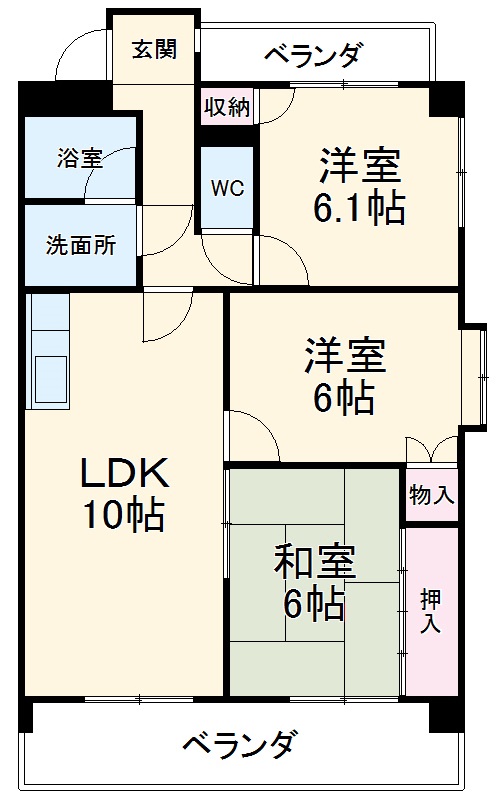 スカイコートウスイの間取り