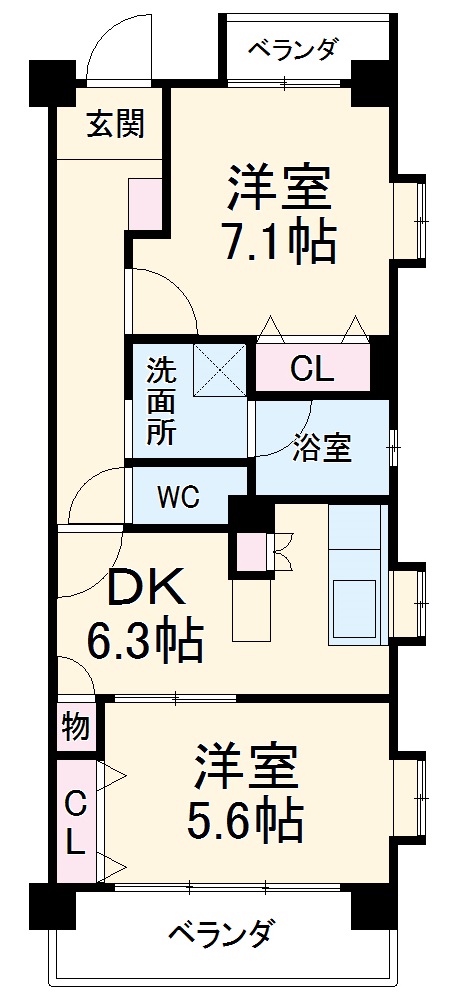 サンデンハイツ若葉通の間取り