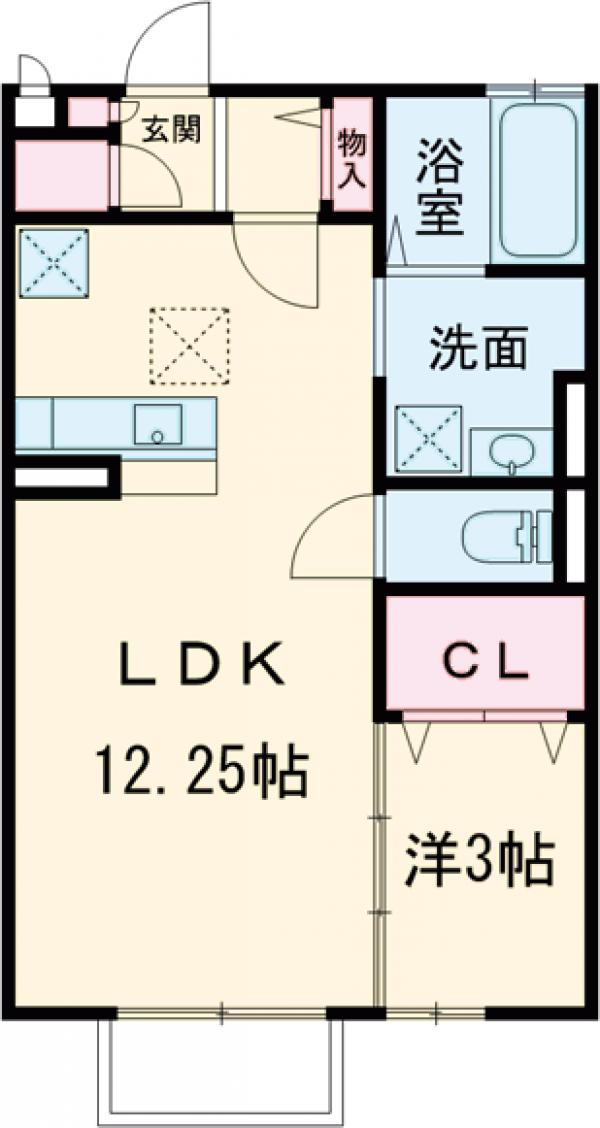レセンテ紫峰ヶ丘 Cの間取り