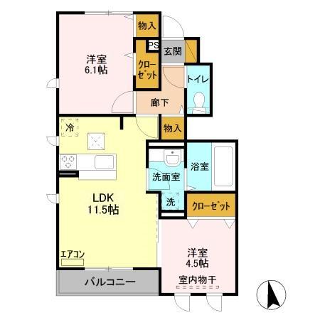 ピア Fの間取り