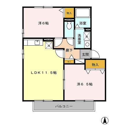 セジュールMOE Aの間取り