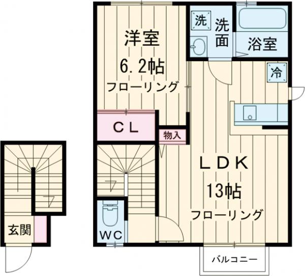 分梅町の完工年月(2017年2月)築の賃貸アパートの間取り