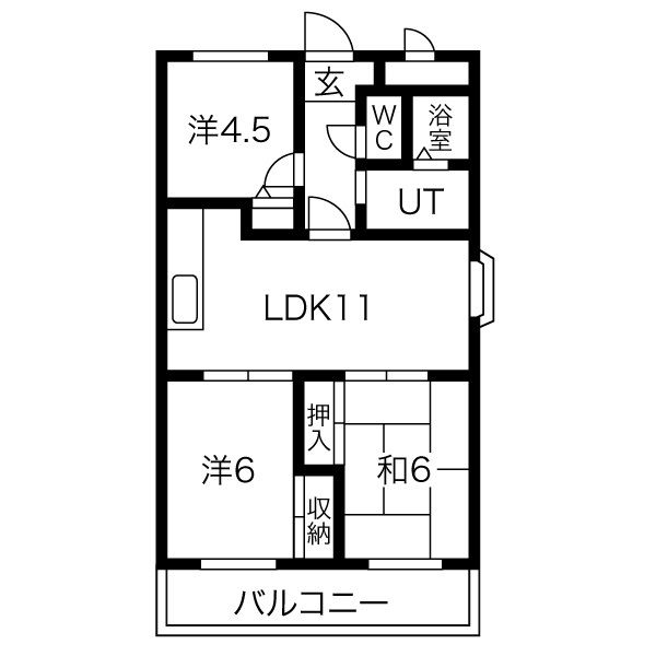 三向ハイツNo.5の間取り