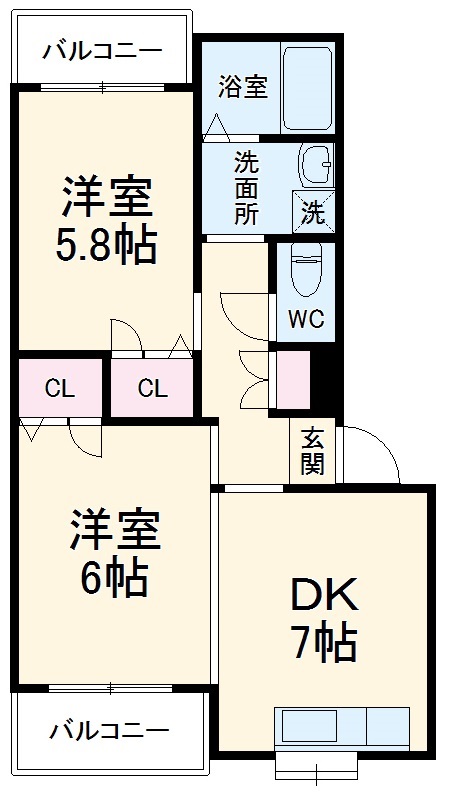 小林の完工年月(2001年8月)築の賃貸アパートの間取り