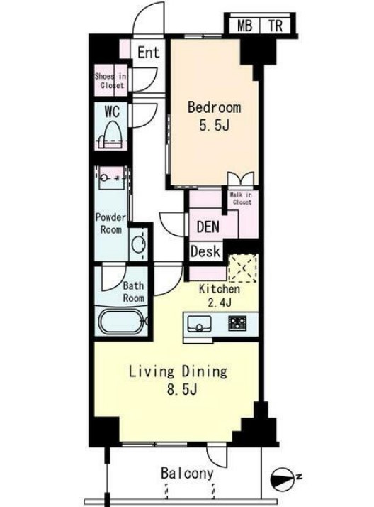 フレンシア目黒洗足の間取り