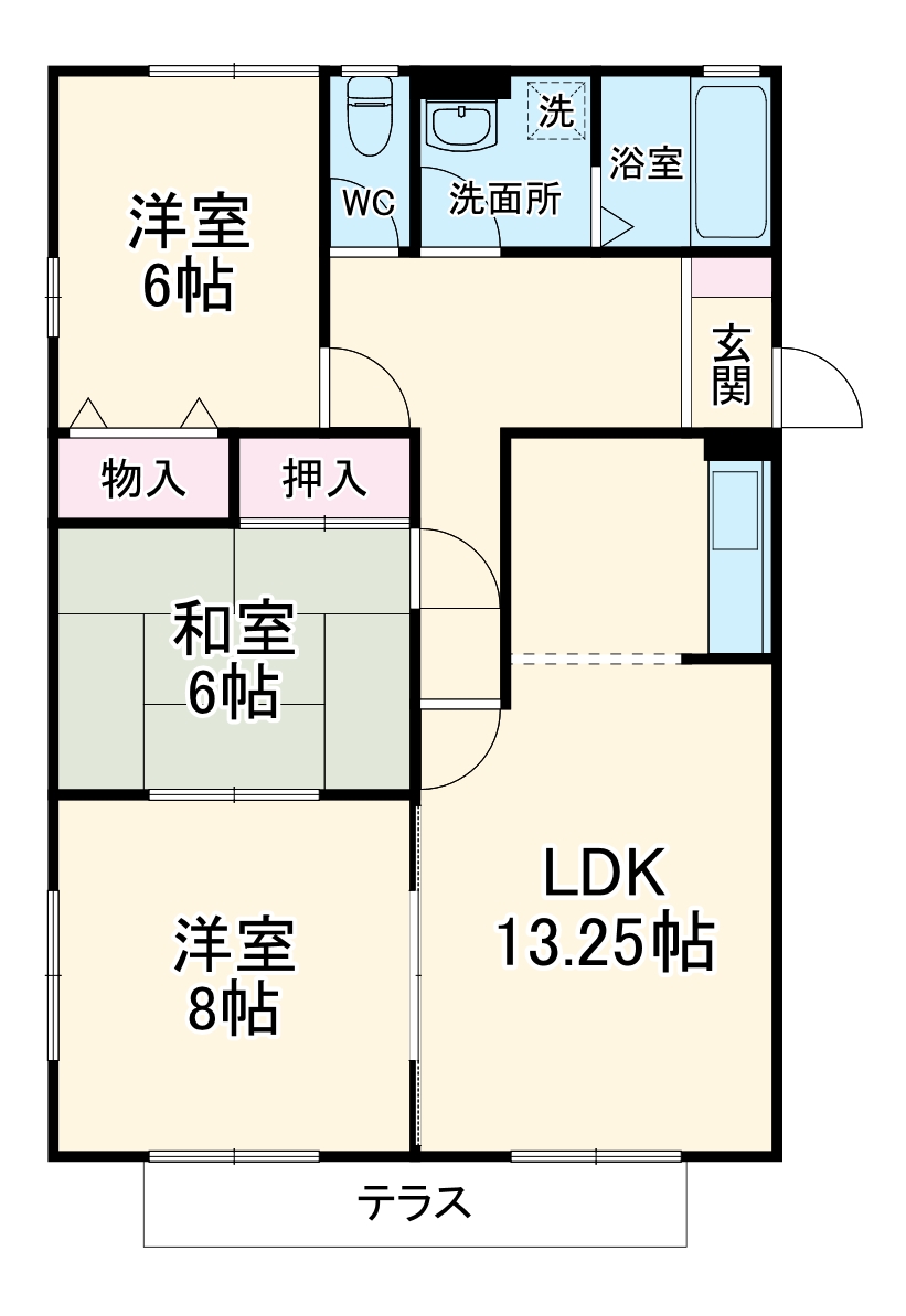 セントラルヒルズ B棟の間取り