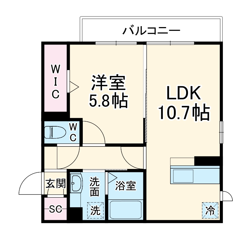 オークリーフ三郷 A棟の間取り