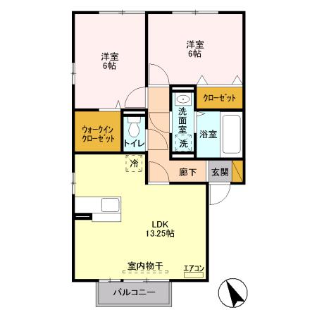 アンベリール Bの間取り