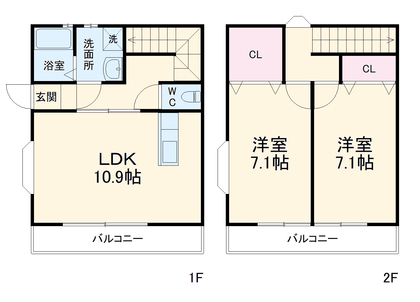 クリーンメゾネットA・Bの間取り