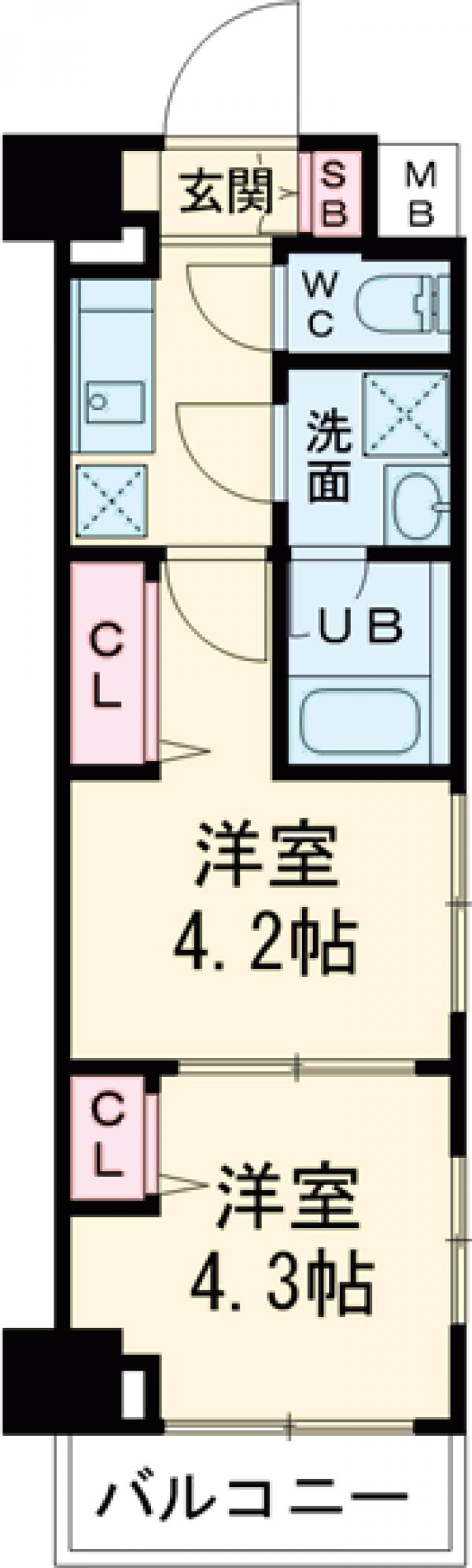 ＳＹＦＯＲＭＥ西小山・102号室の間取り