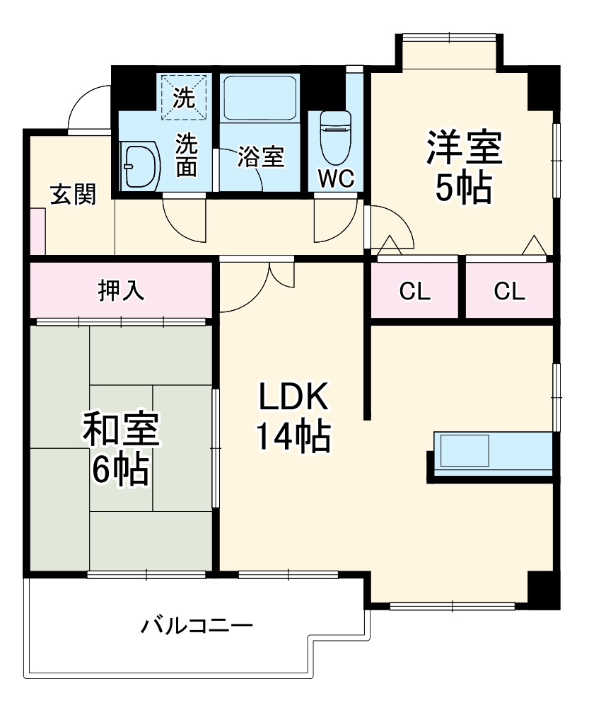 シャンポール高社の間取り