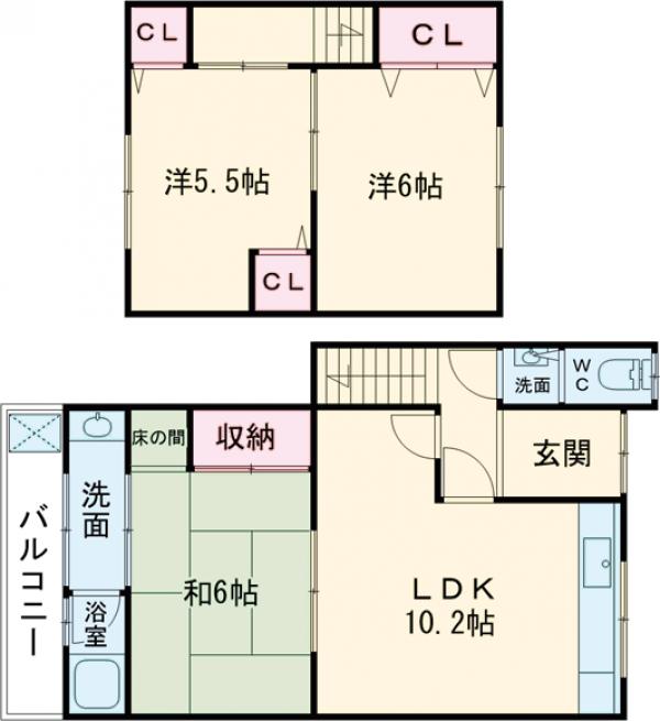 下森本46-14貸家の間取り