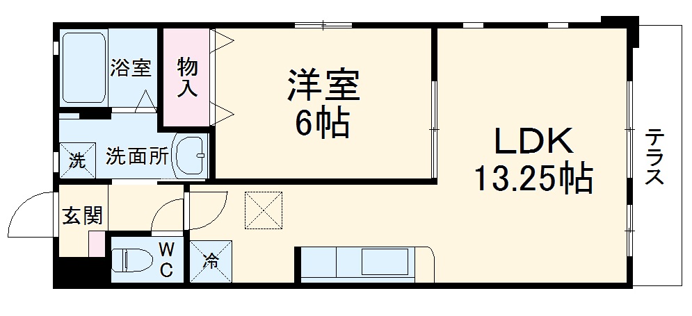 ヴェルデュール中割の間取り