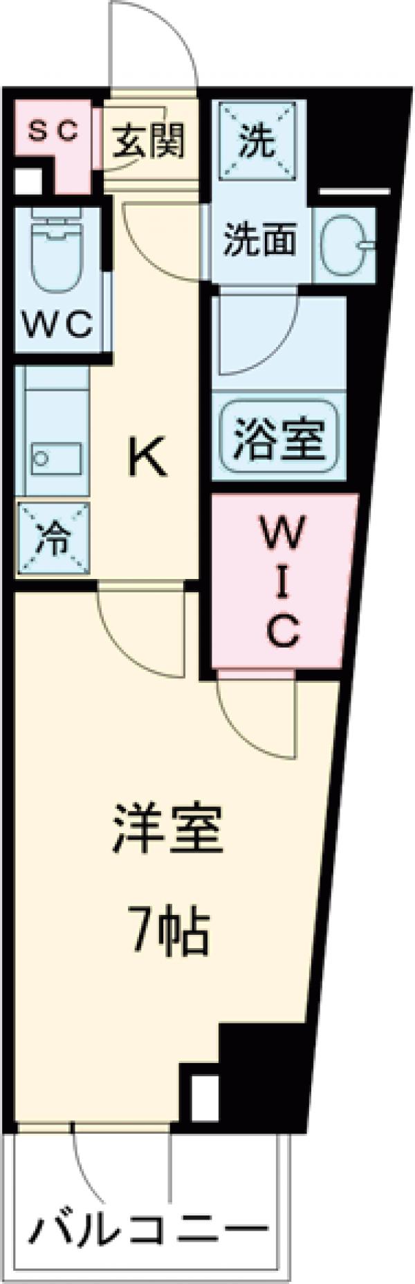 クレイシアＩＤＺ芦花公園・704号室の間取り