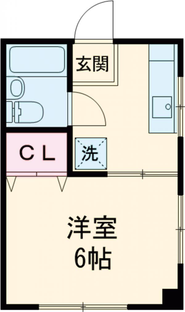中央町の完工年月(1988年1月)築の賃貸マンションの間取り