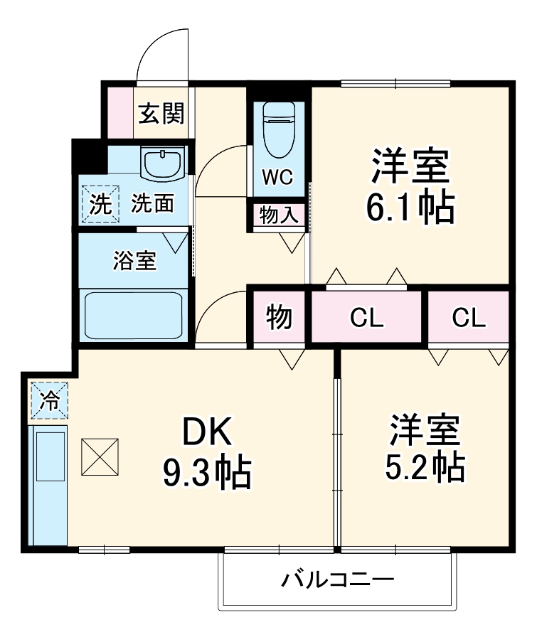 エクレール新栄Ⅲの間取り