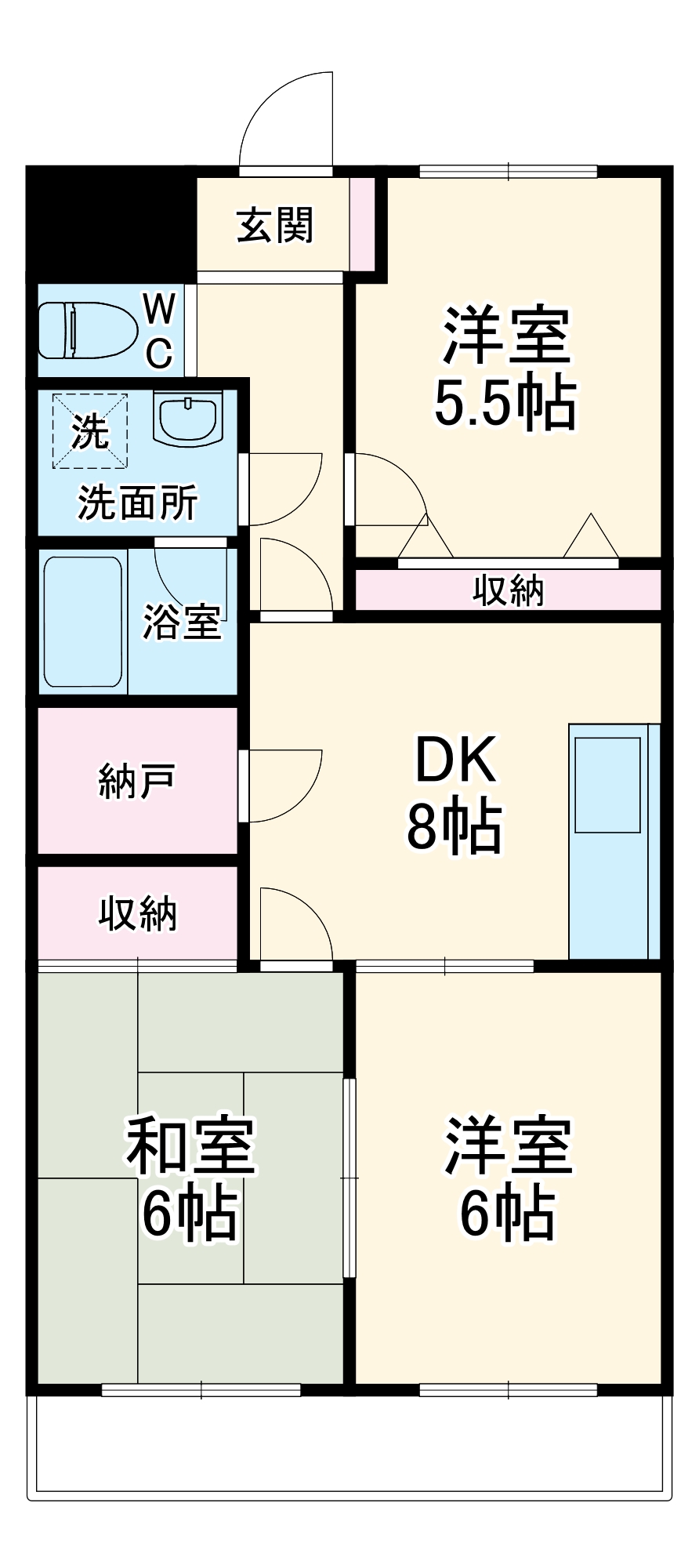 グリーンガーランド所沢1号館の間取り