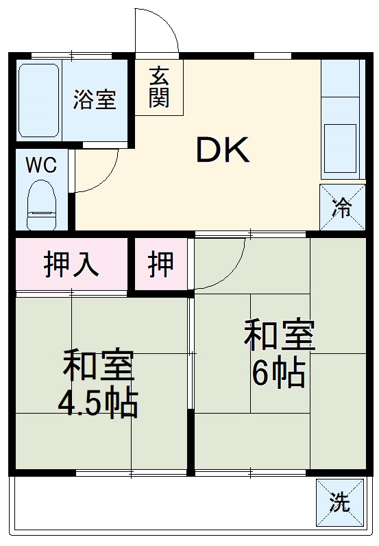 アローハイツB棟の間取り