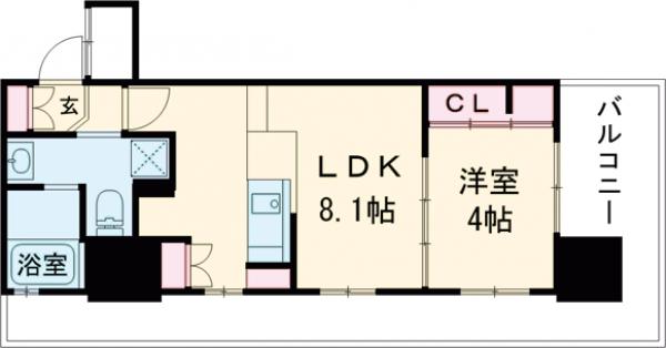 F・PARC GRANDMARK天神の間取り