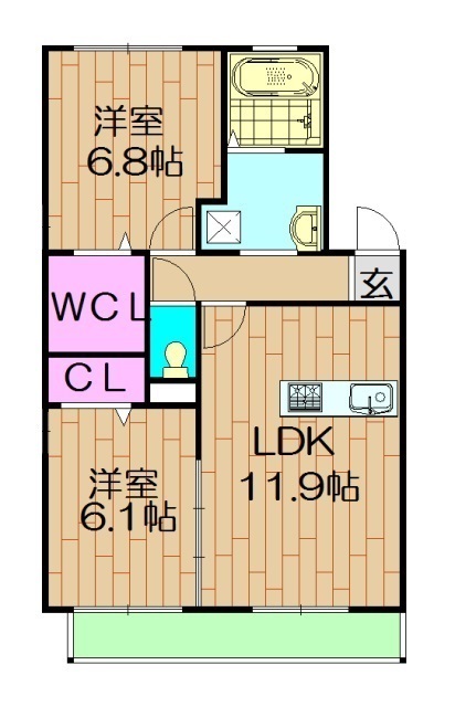 アヴァンセ和泉中央 Aの間取り