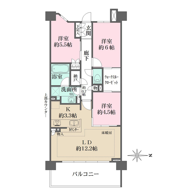 ザ・パークハウス上麻生の間取り