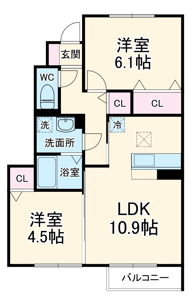 そよかぜ・Kの間取り