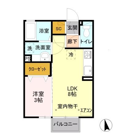 プルミエル Bの間取り