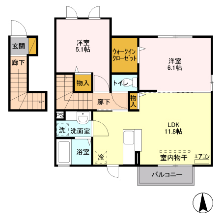 エバーグリーン Aの間取り