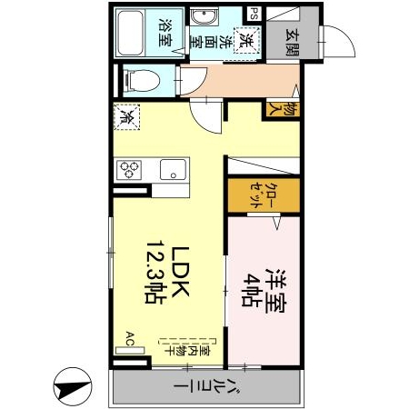 D-room和田IIの間取り