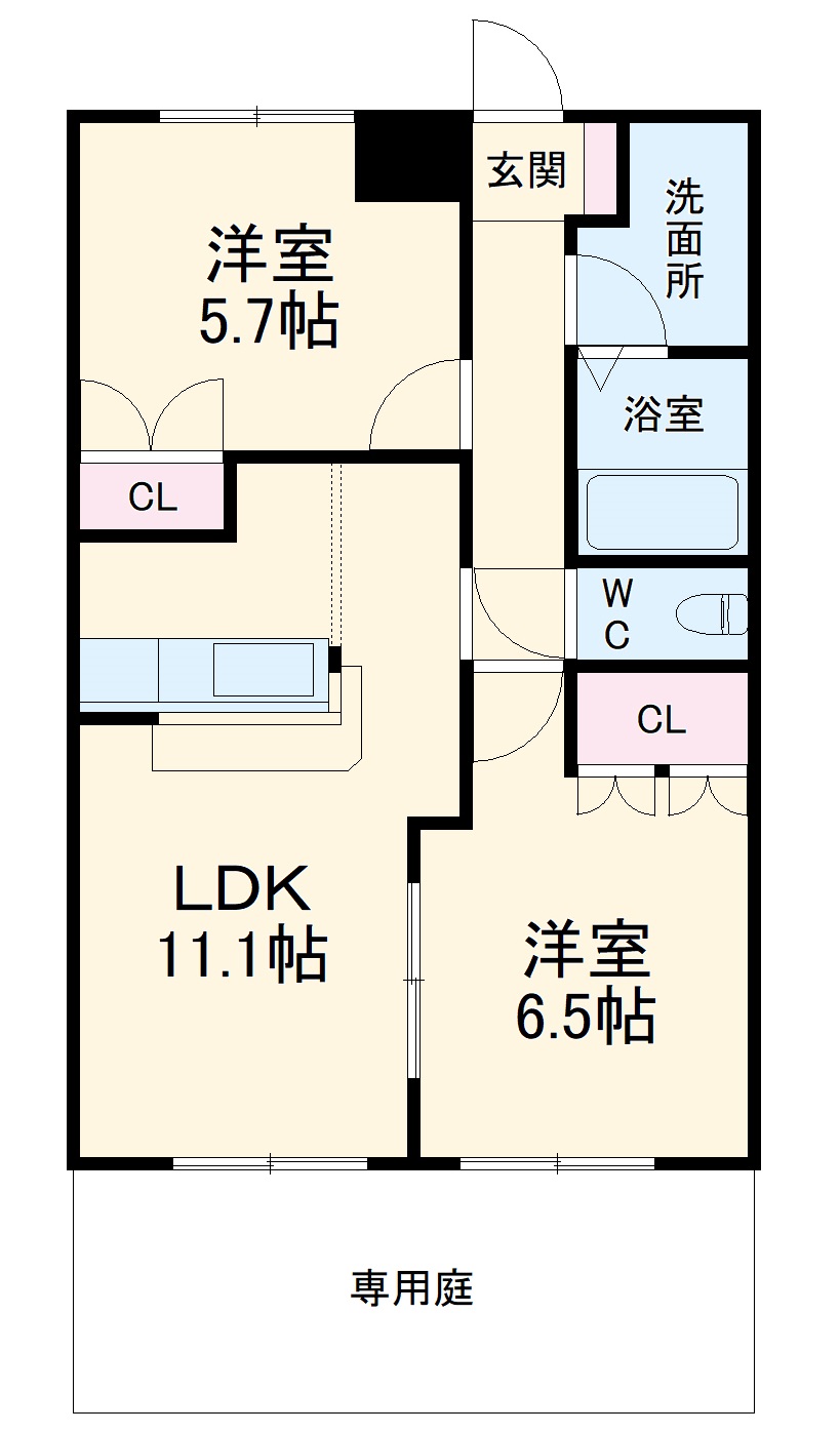 グランディール K&Mの間取り
