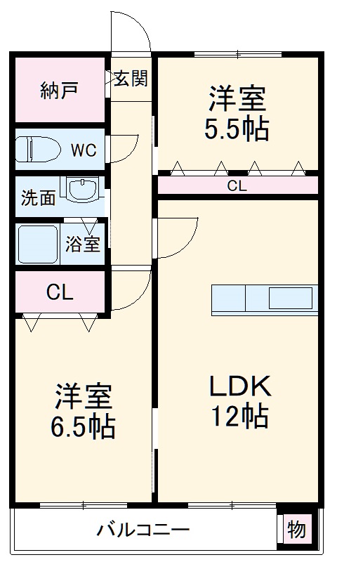 啓周マンションA棟の間取り