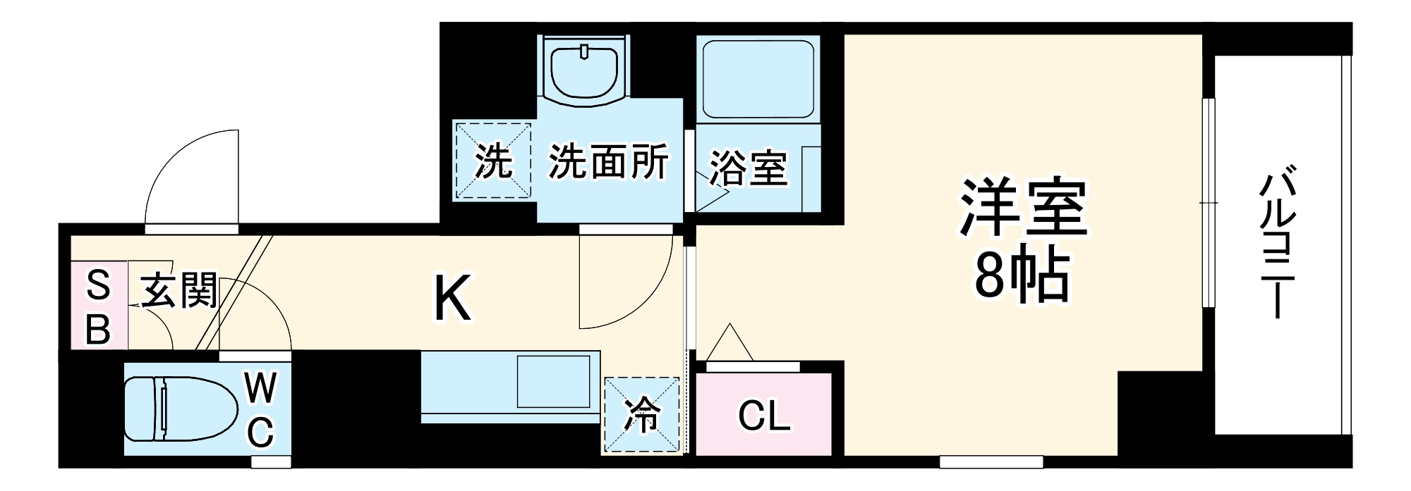 西問屋町の完工年月(2022年11月)築の賃貸マンションの間取り