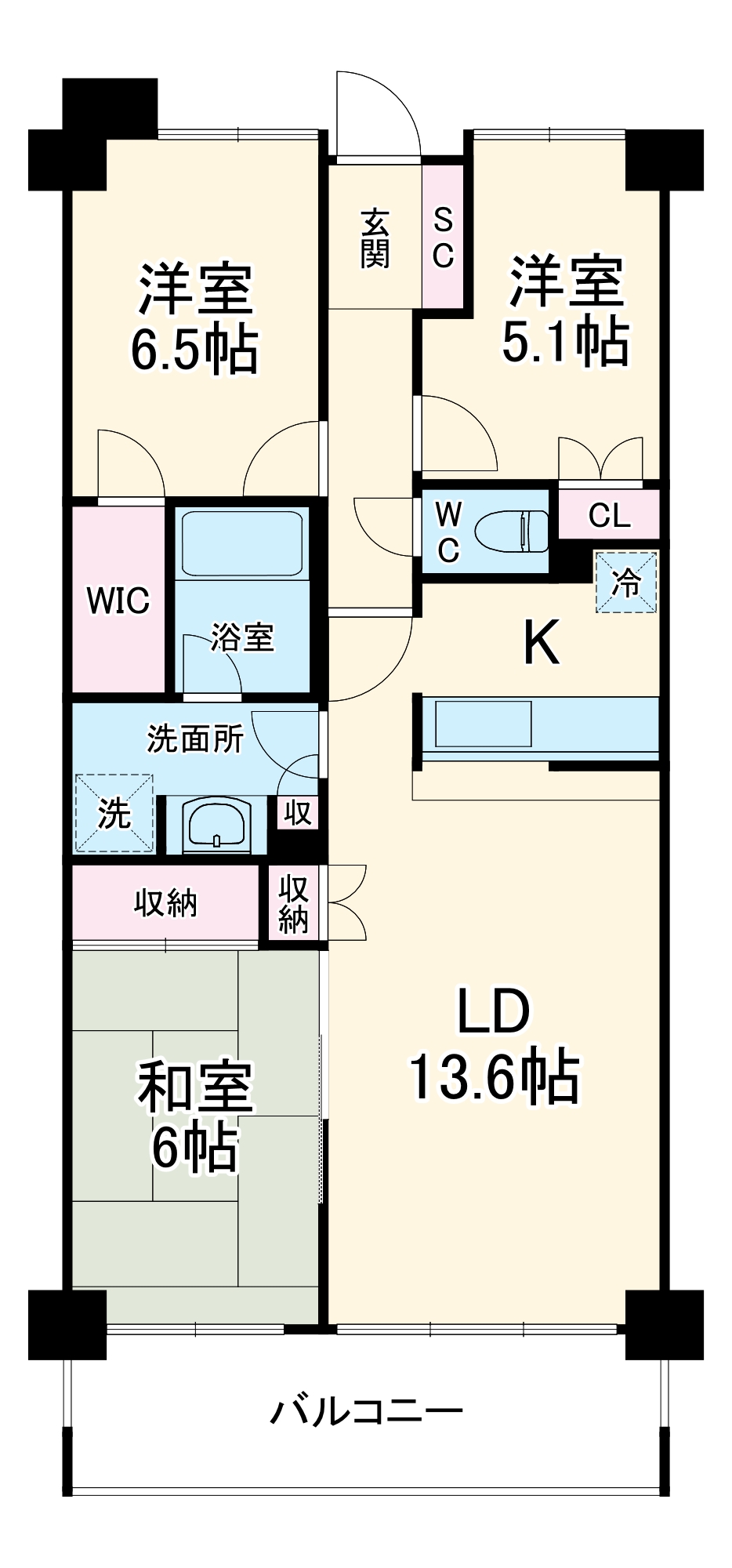 リーベスト東中山の間取り
