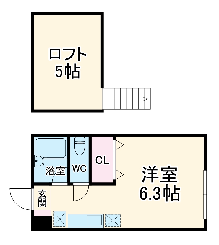 美原町の完工年月(2011年1月)築の賃貸アパートの間取り