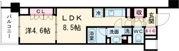 ドゥーエ早稲田・413号室の間取り