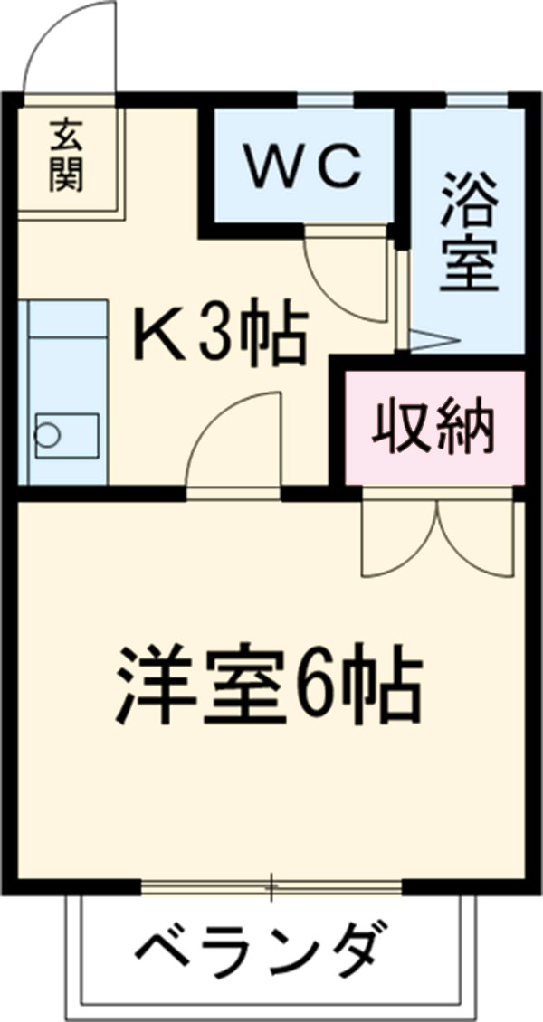 スカイパーク２１・2A号室の間取り