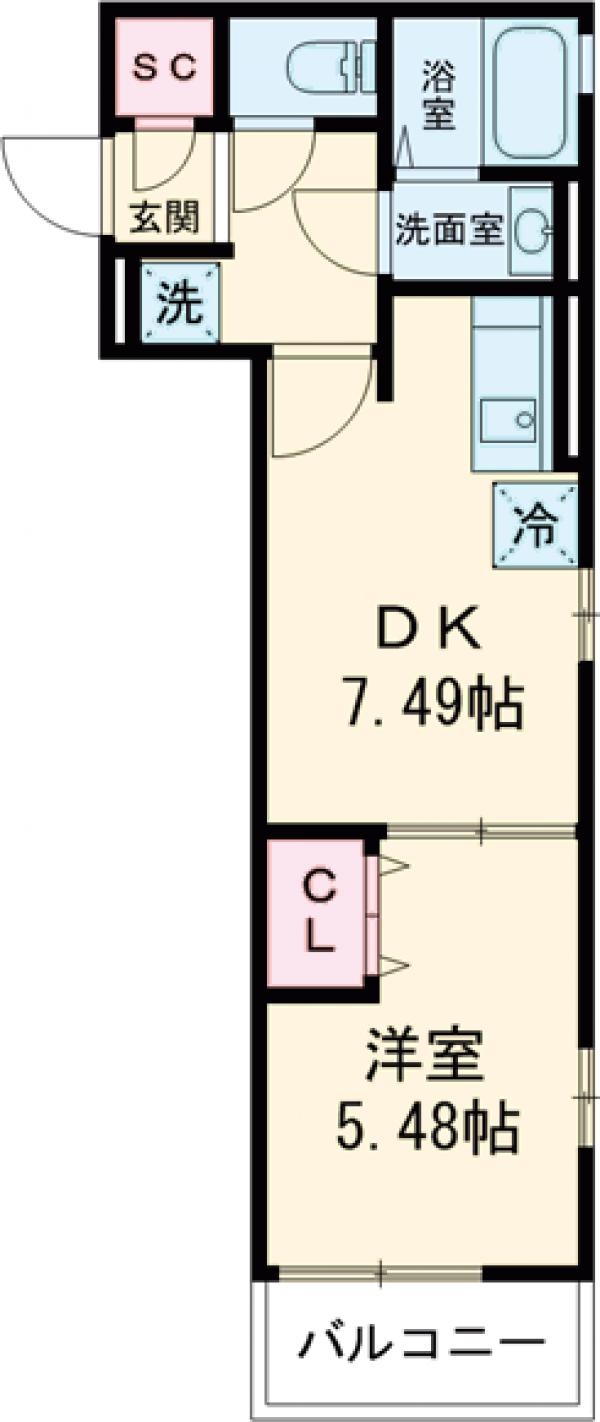 エクセリア中央・203号室の間取り