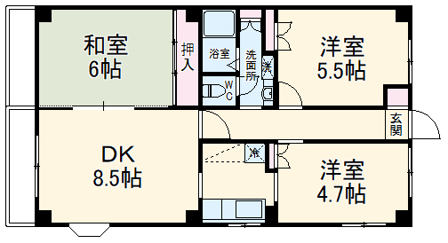 大建マンションの間取り